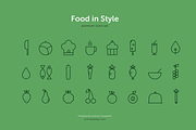 Food icons, birthday, shop, cooking,