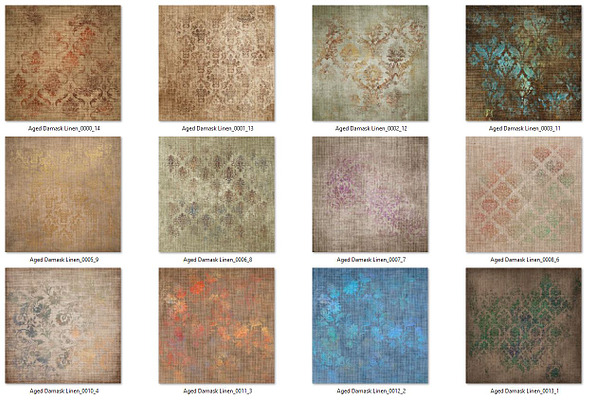 Aged Damask Linen Textures