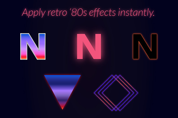 80s Instant Illustrator Styles in Photoshop Layer Styles - product preview 1