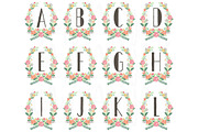 Wreath Monogram Table Card