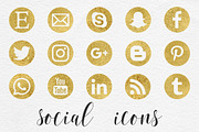 Gold Social Media Icons