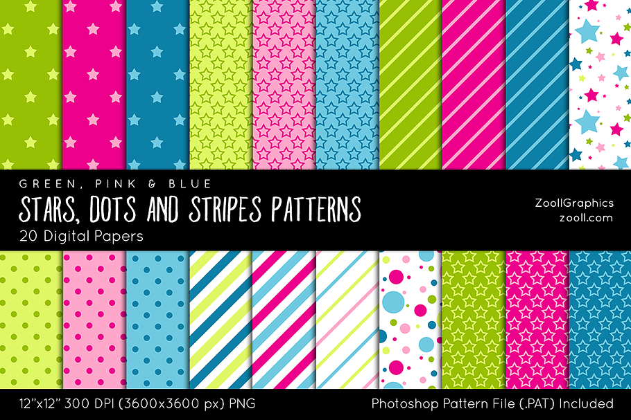 Stars, Dots & Stripes Digital Papers in Patterns - product preview 8