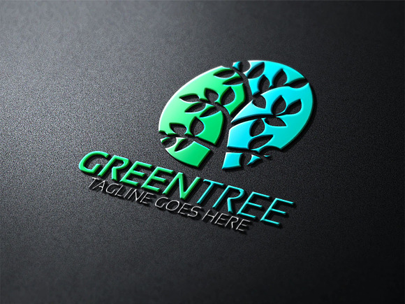 Green Tree Version 2 Logo in Logo Templates - product preview 3