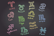 Chalkboard Zodiac Symbols