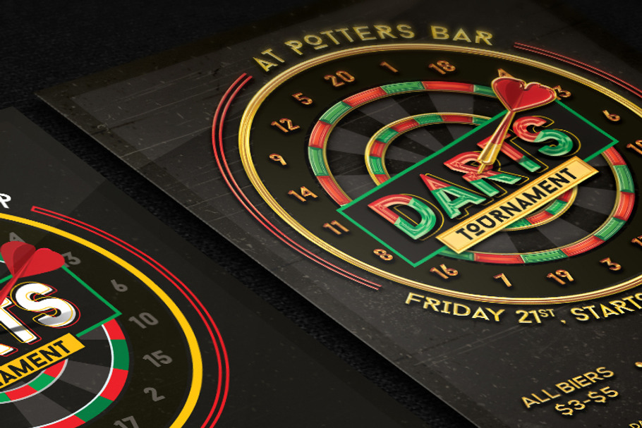 2 Darts Mag. Ad, Poster or Flyer