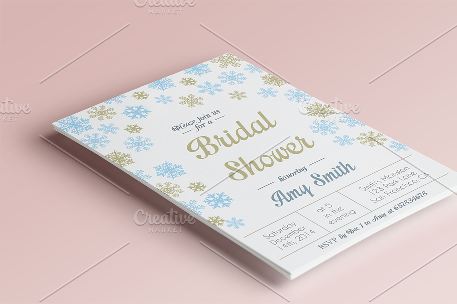 Winter Bridal Shower Invitation in Card Templates - product preview 8