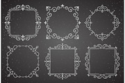 Set of Victorian Vintage Decoration Frames. Flourishes Calligraphic Ornament Frames. Retro Style Frame Collection for Invitations, Posters, Placards, Logos