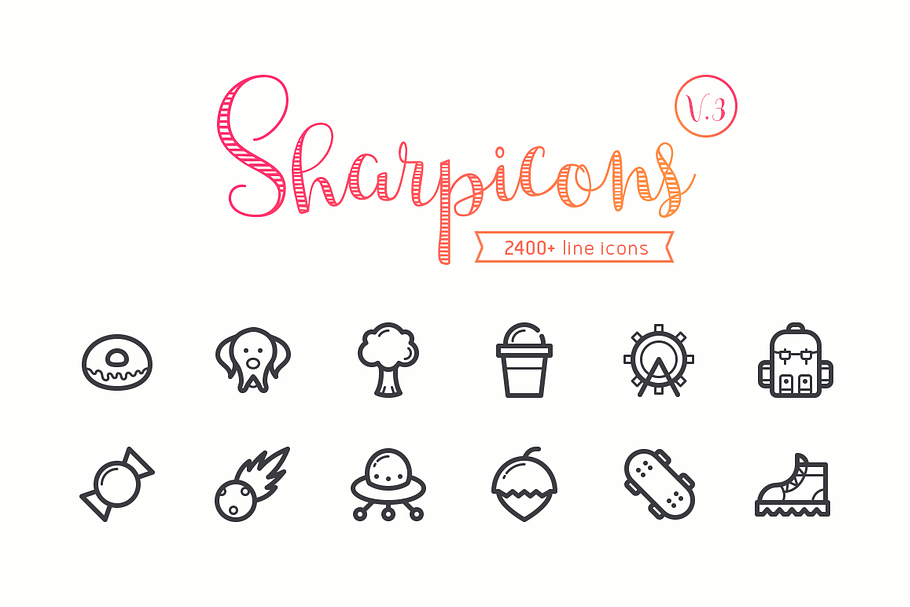 Sharpicons - 2400 Line Vector Icons