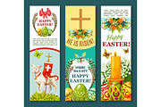 Easter spring holiday festive banner set design