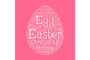 Easter egg greeting card with word cloud