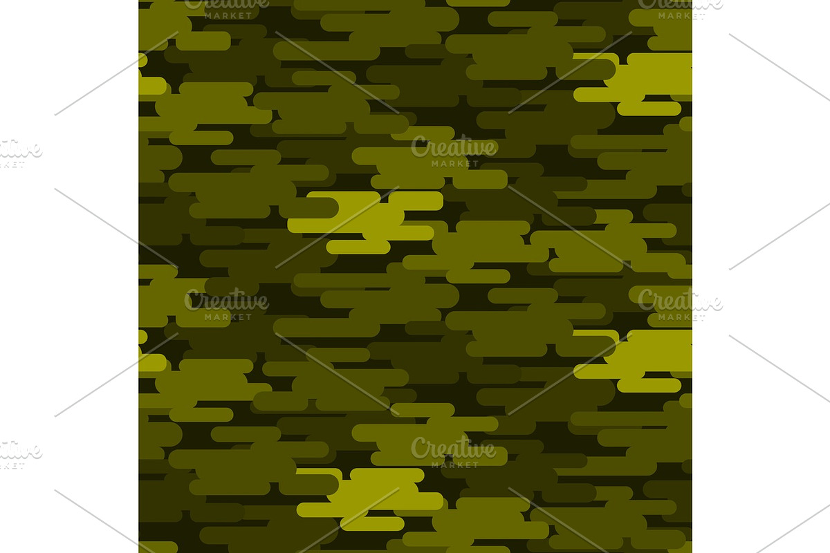 Khaki military camouflage seamless pattern army texture uniform background and clothing fashion material green soldier design vector illustration. in Objects - product preview 8