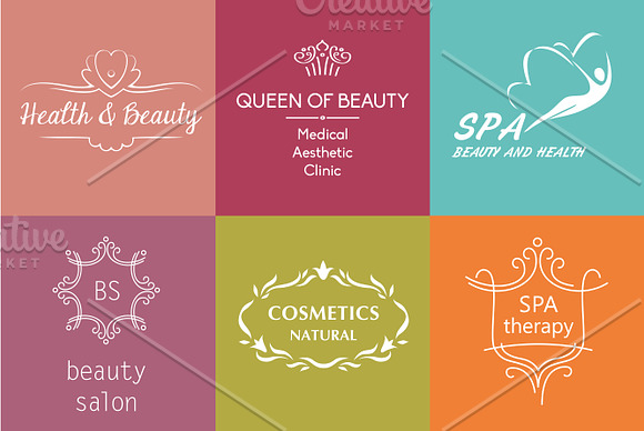 Set logos for beauty & sport in Illustrations - product preview 2
