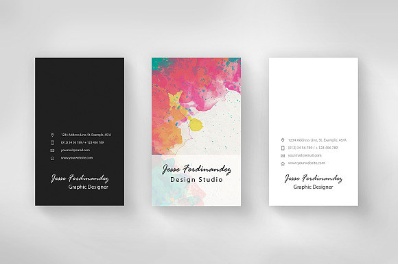 Artistic Business card Template 001 in Business Card Templates - product preview 1