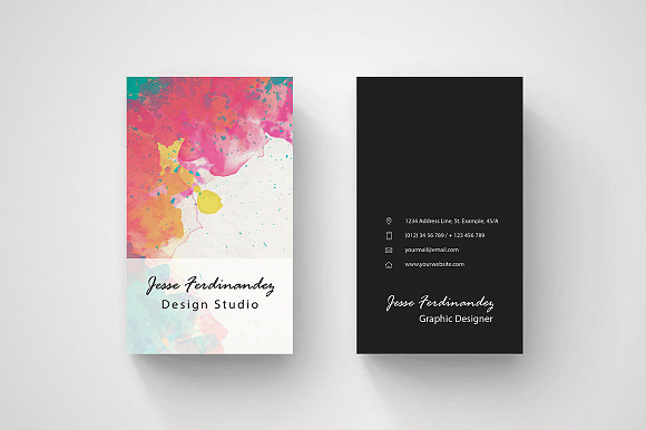 Artistic Business card Template 001 in Business Card Templates - product preview 2