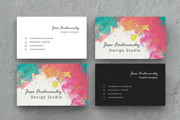 Artistic Business card Template 001 in Business Card Templates - product preview 4