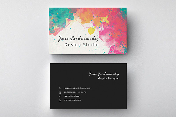 Artistic Business card Template 001 in Business Card Templates - product preview 5