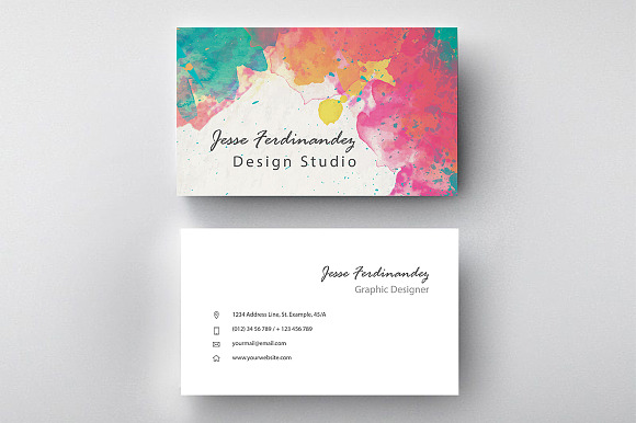 Artistic Business card Template 001 in Business Card Templates - product preview 6