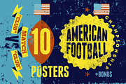 American football typographic poster