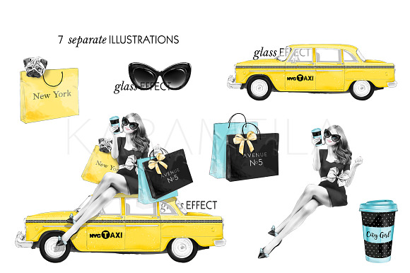 5th Avenue New York City Clipart in Illustrations - product preview 1