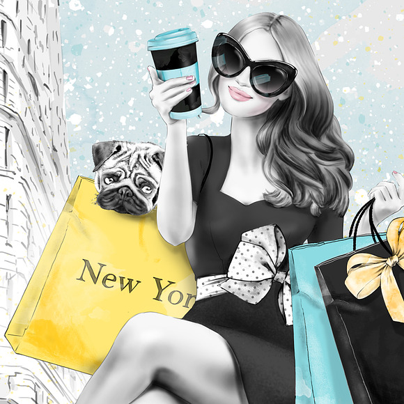 5th Avenue New York City Clipart in Illustrations - product preview 3