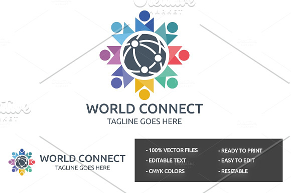 World Connect Logo in Logo Templates - product preview 1