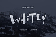 Whitey Handwritten brush font.