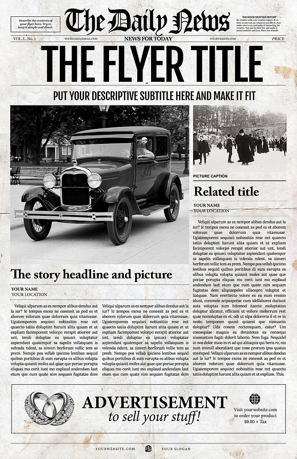 5 Newspaper Style Templates Bundle in Magazine Templates - product preview 1