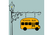 Vintage sign school bus stop