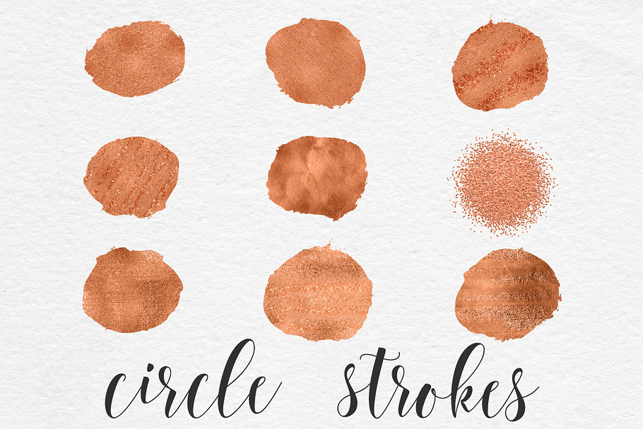 Circle Brush Strokes - Copper