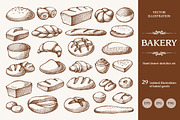 Hand drawn bakery set / 2
