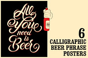 Beer vintage calligraphic poster.
