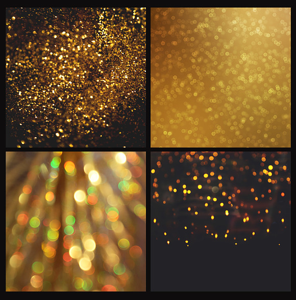 Gold bokeh digital paper in Textures - product preview 1