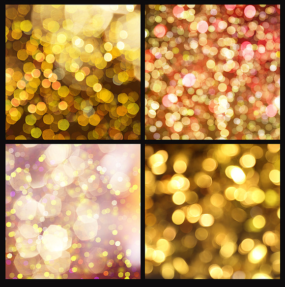 Gold bokeh digital paper in Textures - product preview 3
