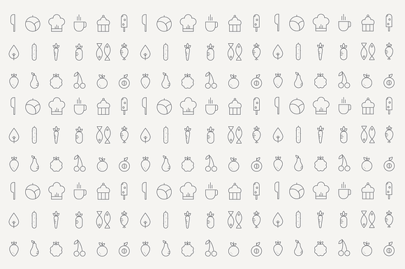 Food icons, birthday, shop, cooking, in Graphics - product preview 6