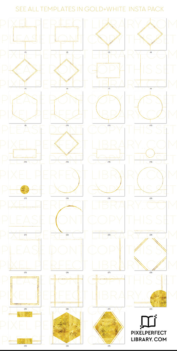 Gold & White Insta Pack in Social Media Templates - product preview 1