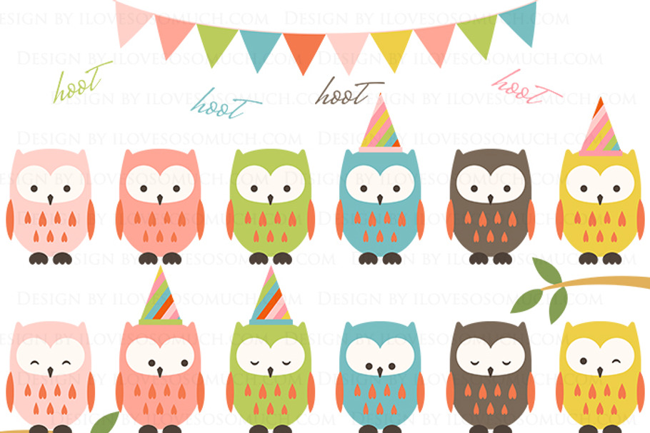 Owl Clipart+Pattern set