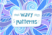 12 ornate wavy seamless patterns