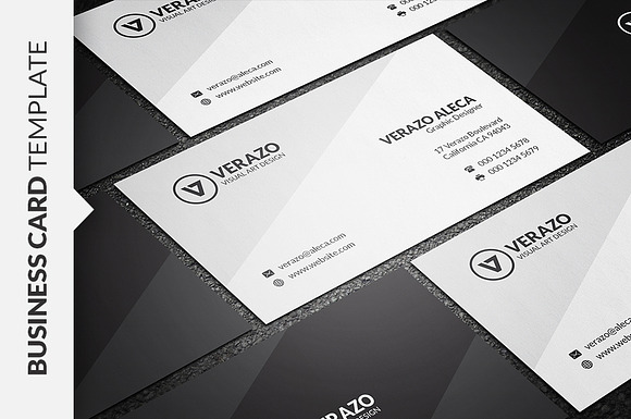 Modern Minimalist Business Card in Business Card Templates - product preview 2