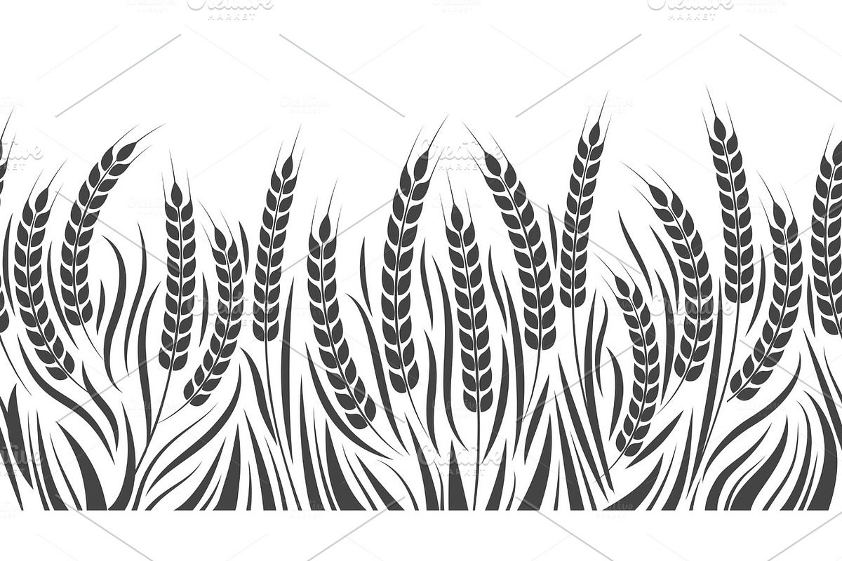 Harvest horizontal wheat pattern in Illustrations - product preview 8