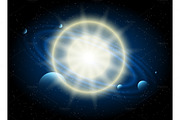 Star and planet astronomy background