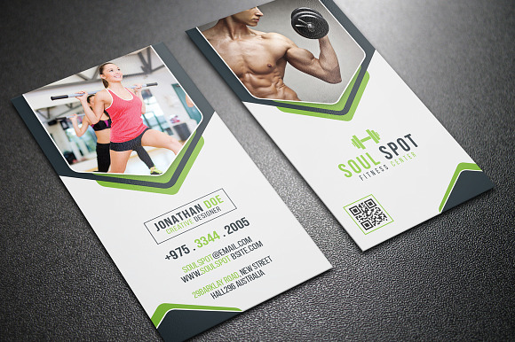 Fitness Business Card  in Business Card Templates - product preview 3