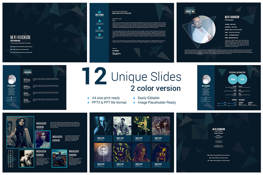 Professional CV PowerPoint Templates in PowerPoint Templates - product preview 8