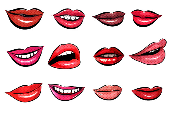 12 lips set. in Illustrations - product preview 2