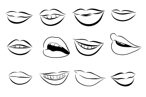 12 lips set. in Illustrations - product preview 3