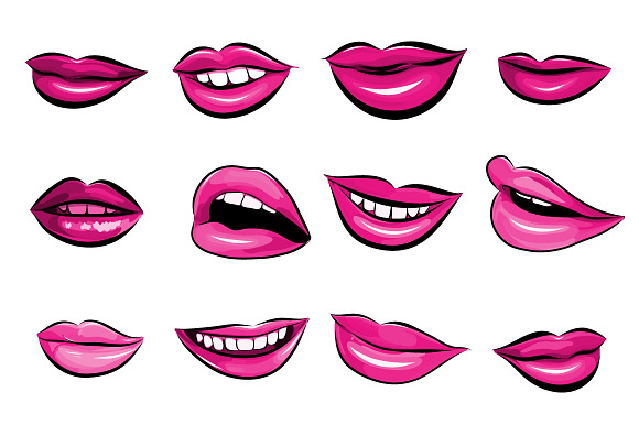 12 lips set. in Illustrations - product preview 4