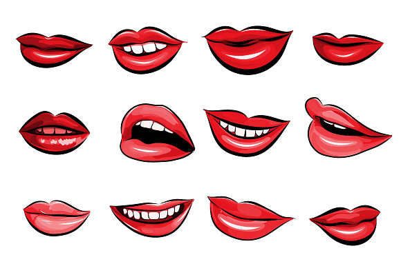 12 lips set. in Illustrations - product preview 5