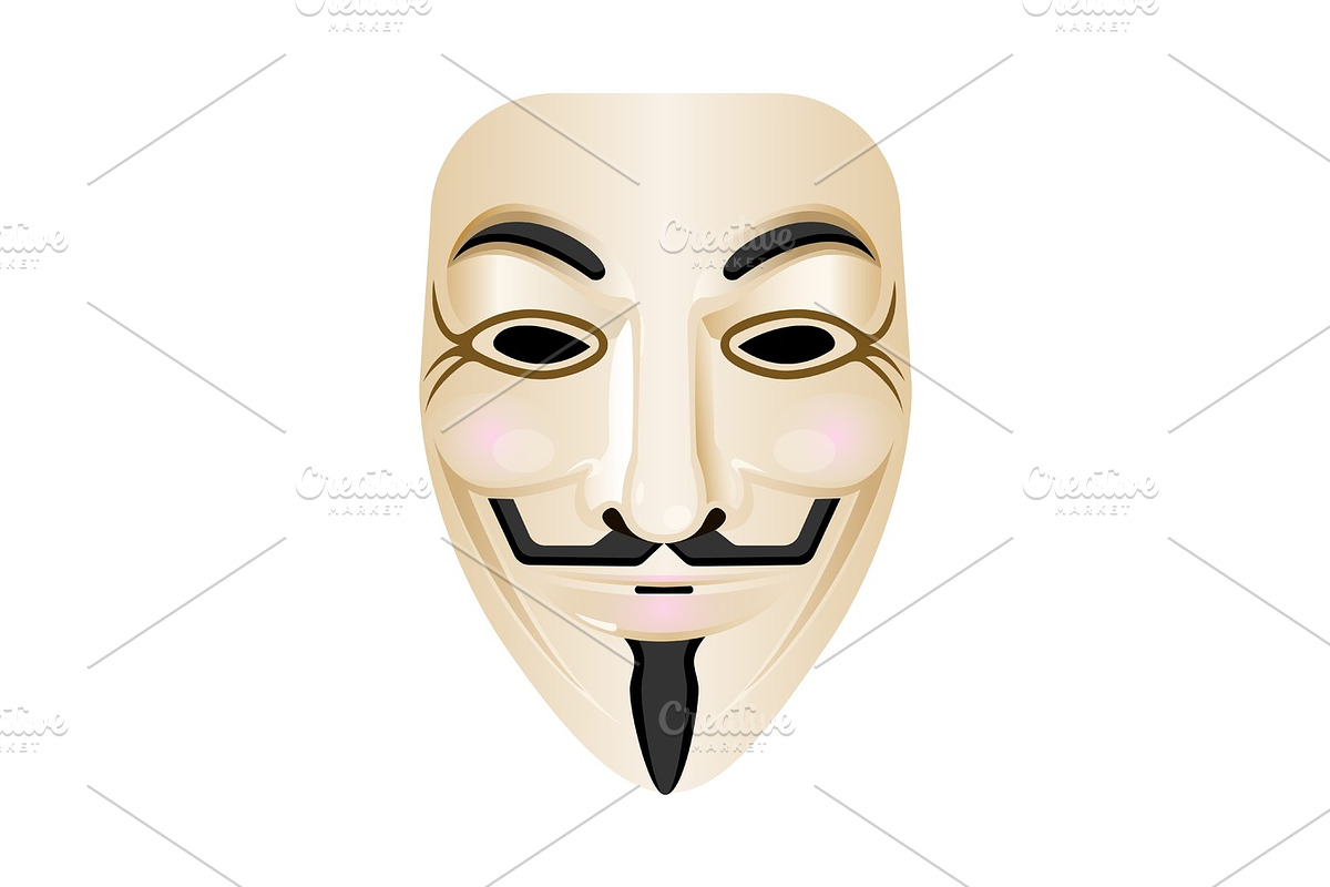 Hacker mask vector icon isolated on white. Stylised portrayal in Illustrations - product preview 8