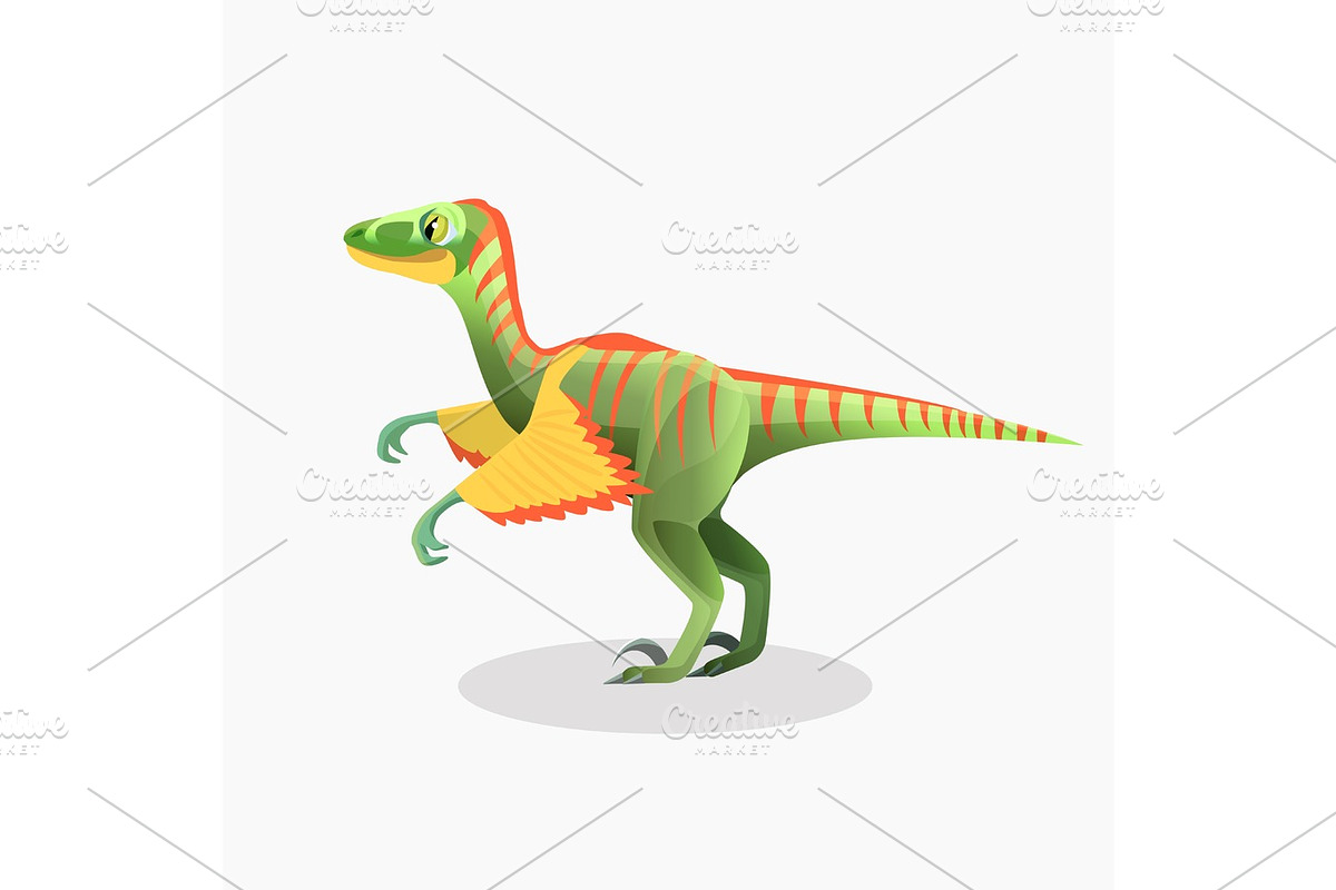 Lesothosaurus isolated cartoon vector. Monster, prehistoric animal. in Illustrations - product preview 8