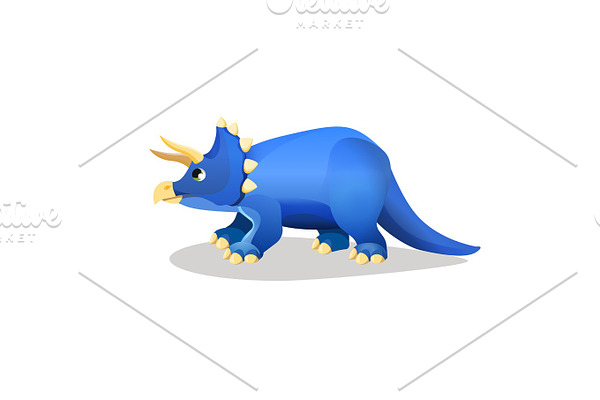 Styracosaurus, spiked lizard isolated on white.