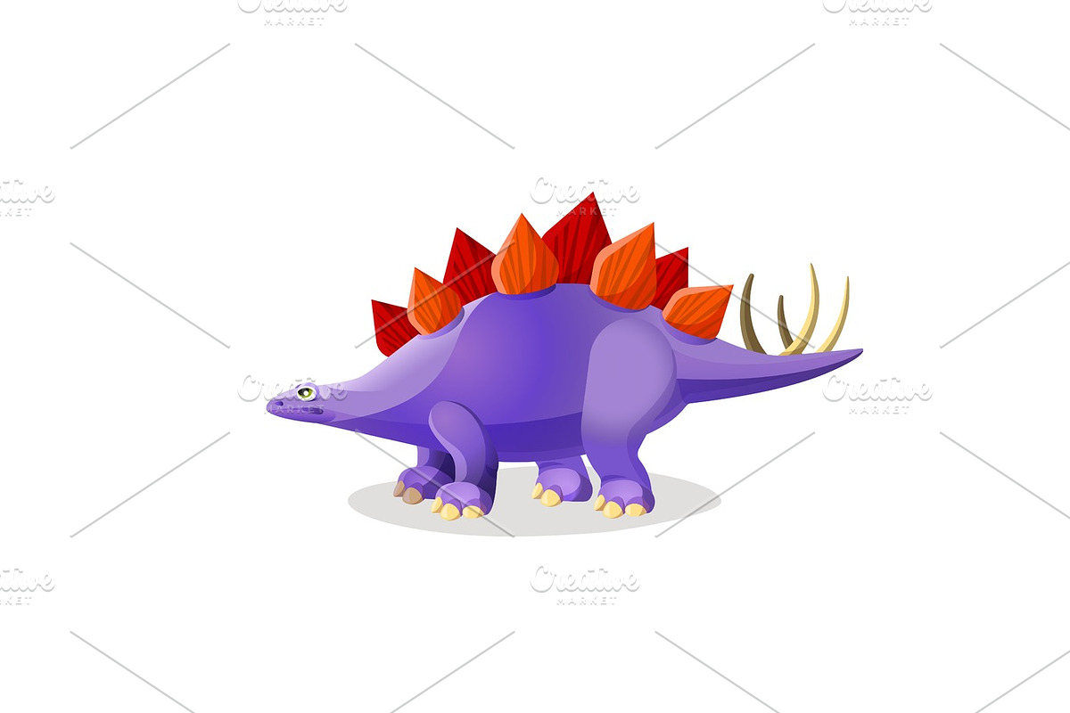 Stegosaurus isolated on white. Genus of armored dinosaur in Illustrations - product preview 8